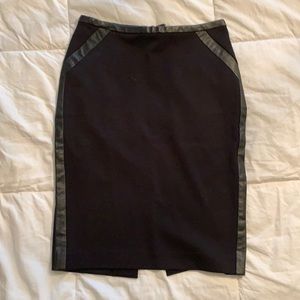 Black and faux leather skirt